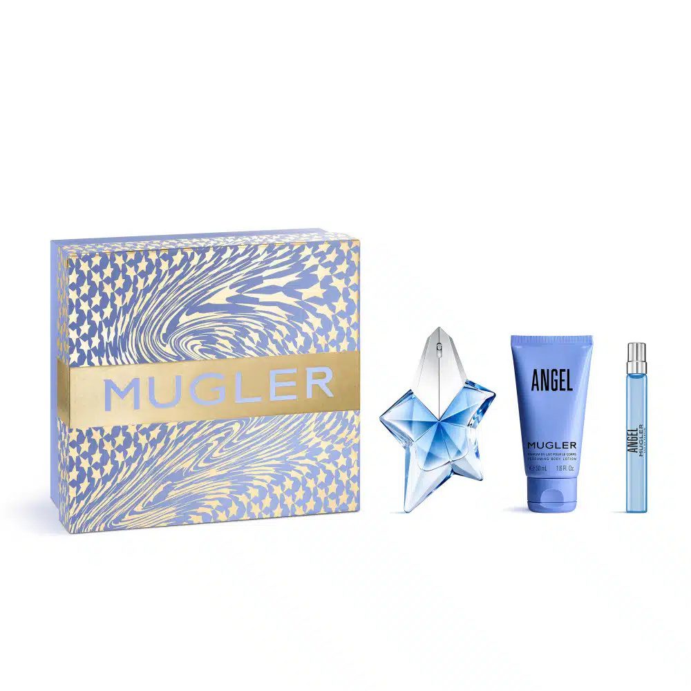 Set Travel Thierry Mugler Angel (Continut set: 50 ml Apa de parfum + 10 ml Apa de Parfum + 50 ml Lotiune de corp)