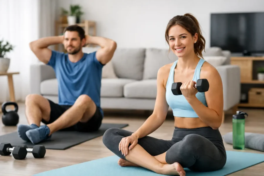 Sport acasă: exerciții pentru începători