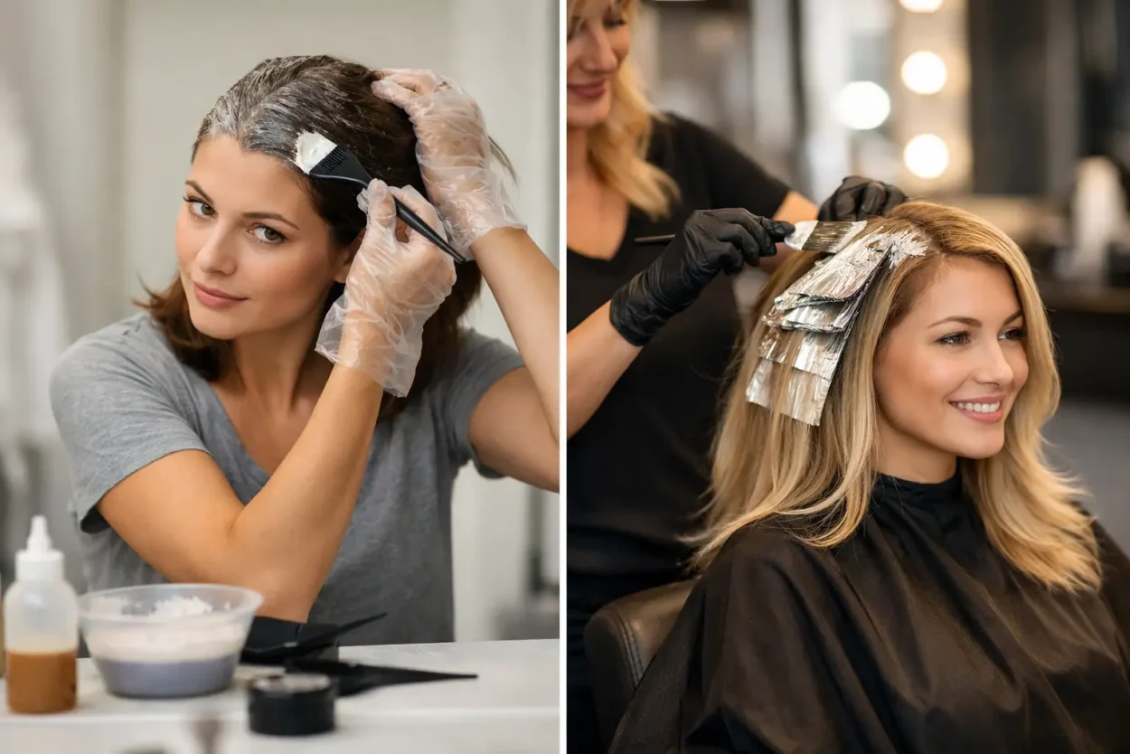 Vopsit păr acasă vs salon - diferența reală