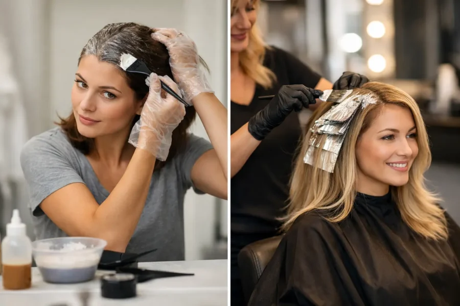 Vopsit păr acasă vs salon - diferența reală