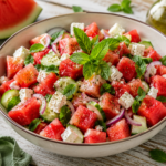 Castron cu Salată proaspătă cu pepene și brânză