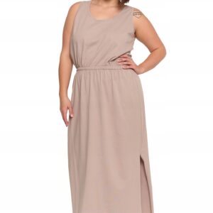 Rochie maxi dama Moraj, eleganta, bumbac, bej