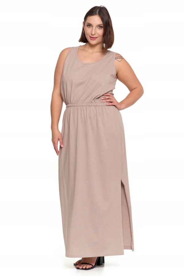 Rochie maxi dama Moraj, eleganta, bumbac, bej