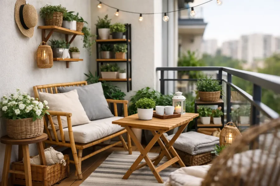 7 idei pentru balcon mic și bine organizat