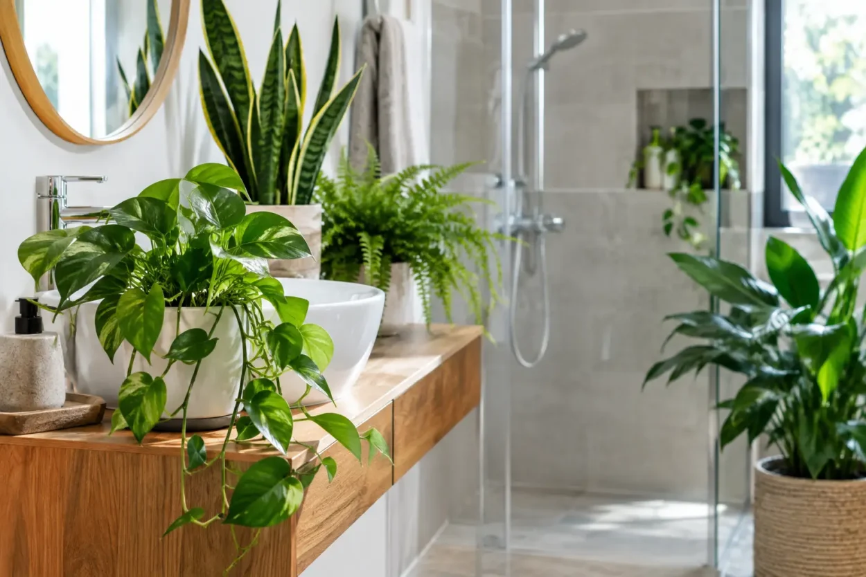 10 plante pentru baie care rezistă la umezeală