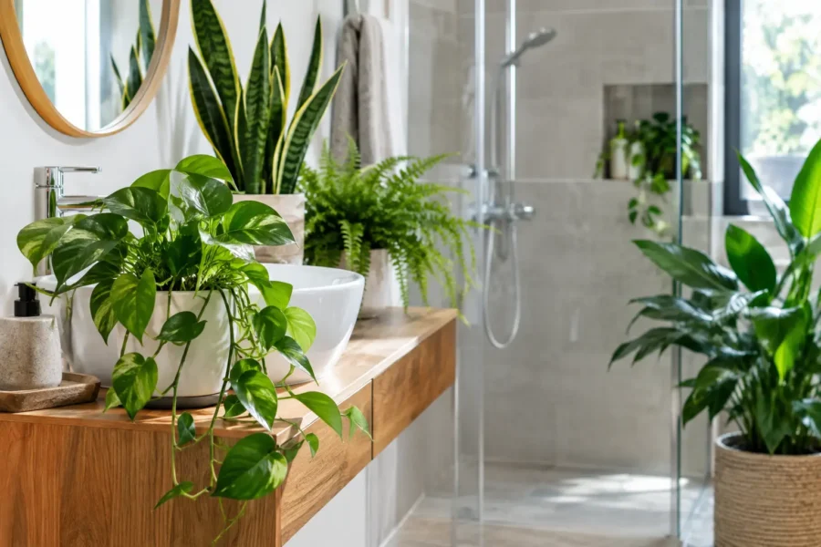 10 plante pentru baie care rezistă la umezeală