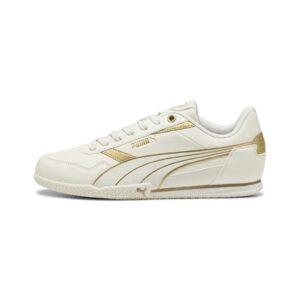 Pantofi sport din piele ecologica cu accente metalizate Bella Donna - Auriu/Crem