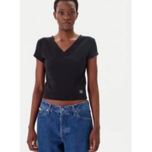 Tricou dama -  negru - bumbac/elastan - Negru