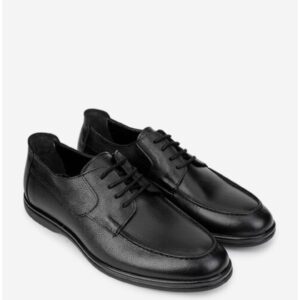 Pantofi barbati din piele texturata neagra