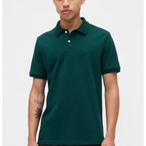 Tricou polo cu logo discret - Verde padure