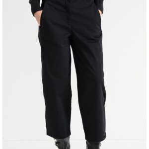 Pantaloni drepti cu talie inalta - Negru