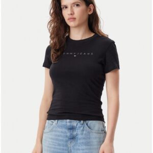 Tricou cu imprimeu logo DW0DW20315 - Negru
