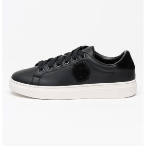 Pantofi sport de piele cu aplicatie monograma Kieran - Negru