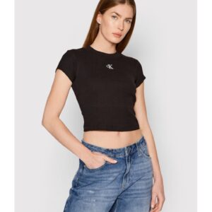 Tricou dama -  negru - bumbac - elastan -