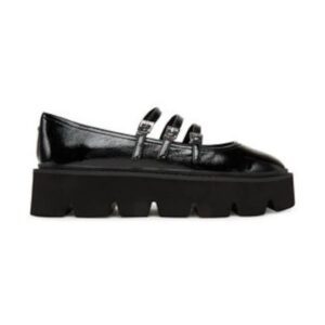 Pantofi cu platforma dama  piele ecologica - negru