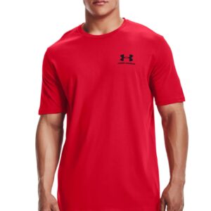 Tricou cu decolteu rotund - pentru fitness Sportstyle - Rosu/Negru