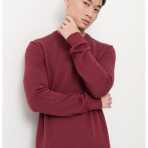 Pulover slim fit din bumbac organic - Violet tyrian