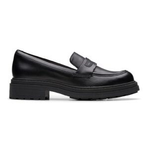 Pantofi loafer de piele lacuita - Negru stins