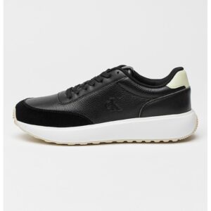 Pantofi sport din piele cu sireturi - Negru/Verde pal