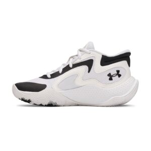 Pantofi mid-cut Jet'25 pentru baschet - Alb/Negru