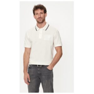 Tricou polo de bumbac cu logo brodat - Bej