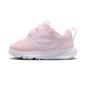 Pantofi Star Runner 5 din material textil cu velcro - pentru alergare - Alb/Roz pal