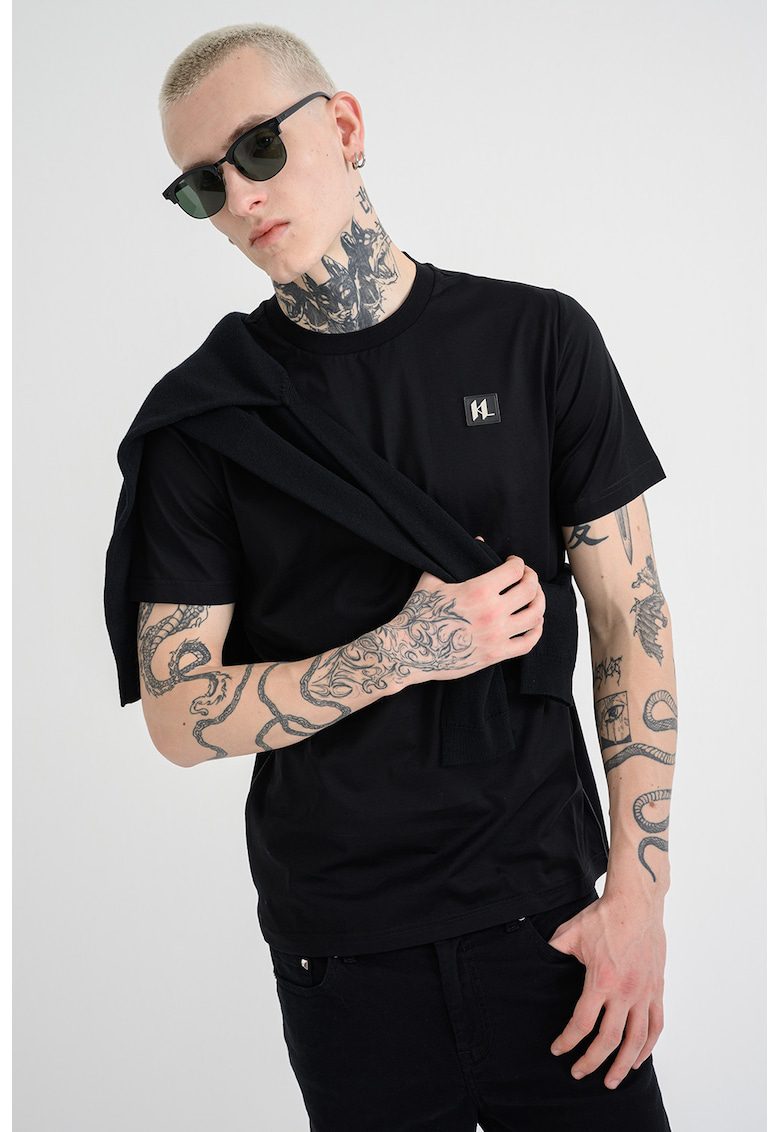 Tricou cu decolteu rotund - Negru