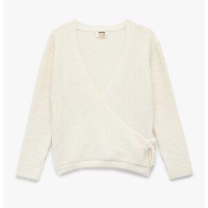 Cardigan petrecut tricotat - Alb murdar