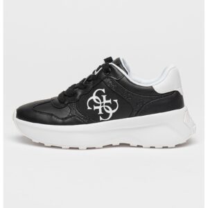 Pantofi sport de piele ecologica cu logo - Alb/Negru