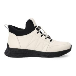 Pantofi sport mid-high din piele - cu sireturi elastice