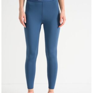 Colanti crop cu logo - pentru fitness - Albastru