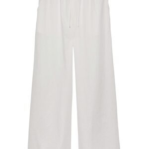 Pantaloni din material textil Dama -  Ecru - 75% bumbac - 25% in -