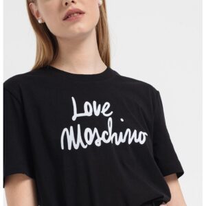 Tricou cu logo contrastant - Alb/Negru stins