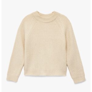 Pulover tricotat cu maneci raglan - Bej