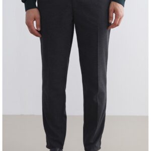 Pantaloni uni cu buzunare oblice - Gri antracit