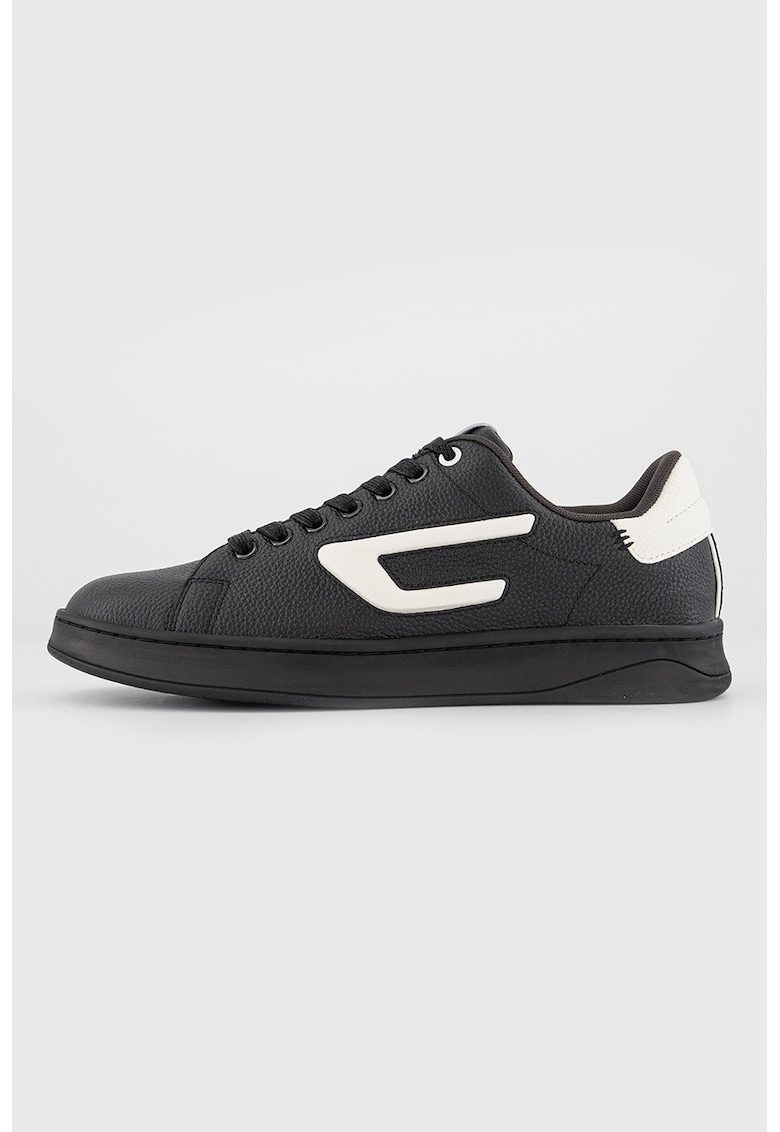 Pantofi sport de piele cu garnituri de piele ecologica S-Athene - Alb/Negru