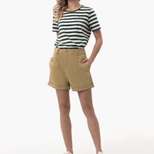 Pantaloni scurti din denim E-Candy pentru femei - bej - Bej