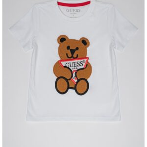 Tricou cu aplicatie brodata - Alb/Maro