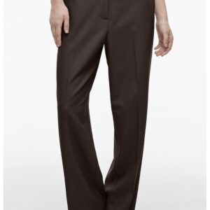 Pantaloni drepti cu talie inalta - Maro inchis