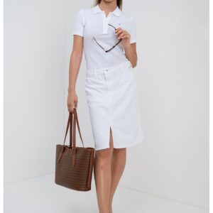 Tricou polo slim fit - Alb