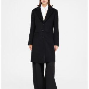 Trenci regular-fit din amestec de lana - Negru
