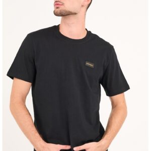 Tricou din bumbac cu decolteu la baza gatului - Negru stins