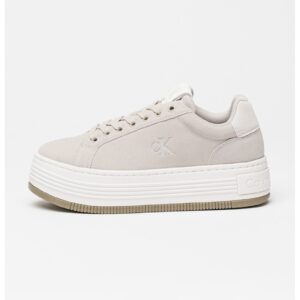 Pantofi sport flatform de piele intoarsa - Gri