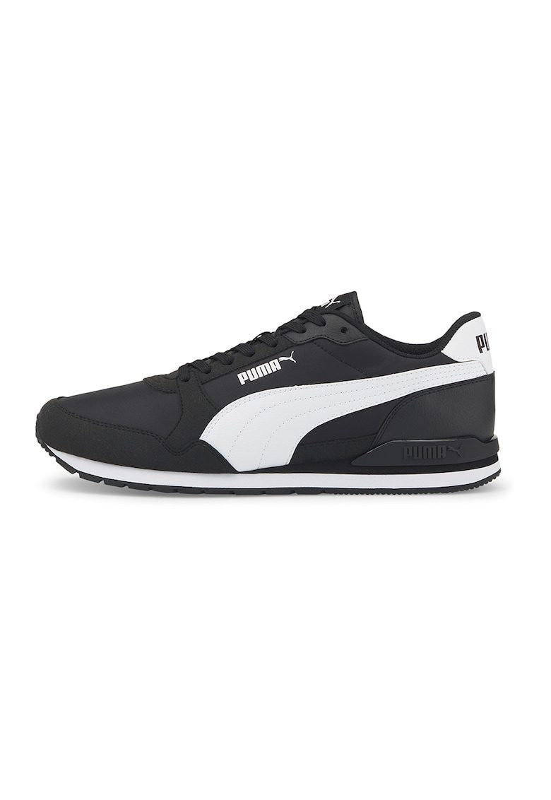 Pantofi sport unisex de piele ecologica si material textil ST Runner v3 - Alb/Negru