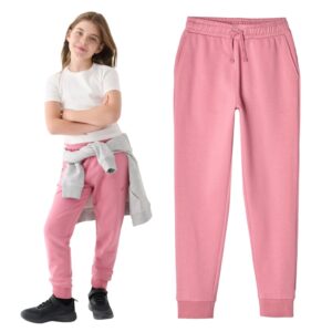 Pantaloni sport copii  roz - bumbac - set cu buzunare