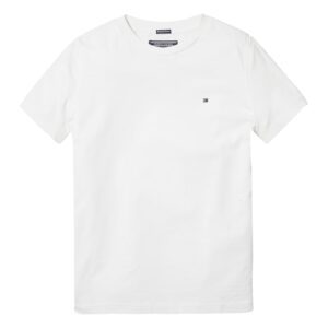 Tricou din bumbac organic cu decolteu la baza gatului - Alb