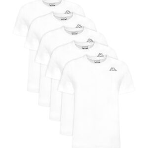 Set 5 tricouri barbati -  alb - 100% bumbac