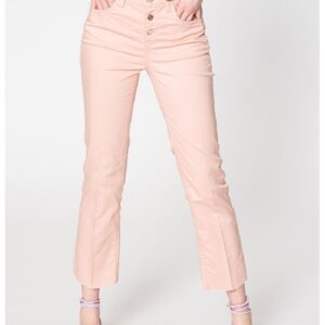 Pantaloni crop cu talie medie - Roz
