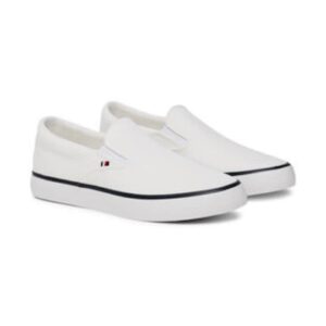 Mocasini  textil - alb