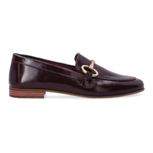 Pantofi loafer din piele lacuita - cu aspect texturat